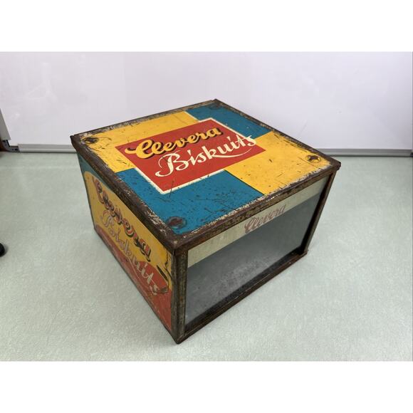 Clevera Biskuits Tin Biscuits Vintage Advertising Store Display 1930s German